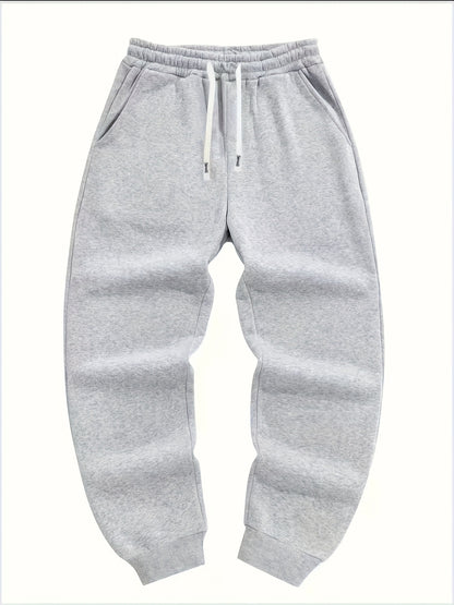 5pcs Men's Casual Sweatpants, Polyester Knit Fabric, Cotton Solid Color, Regular Fit with Pockets, Elastic Waist Drawstring Joggers Ideal Gift, Loose Waist, Spring Clothes, Summer Clothes, Valentine's Day Gifts, Easter Gifts, Discounted