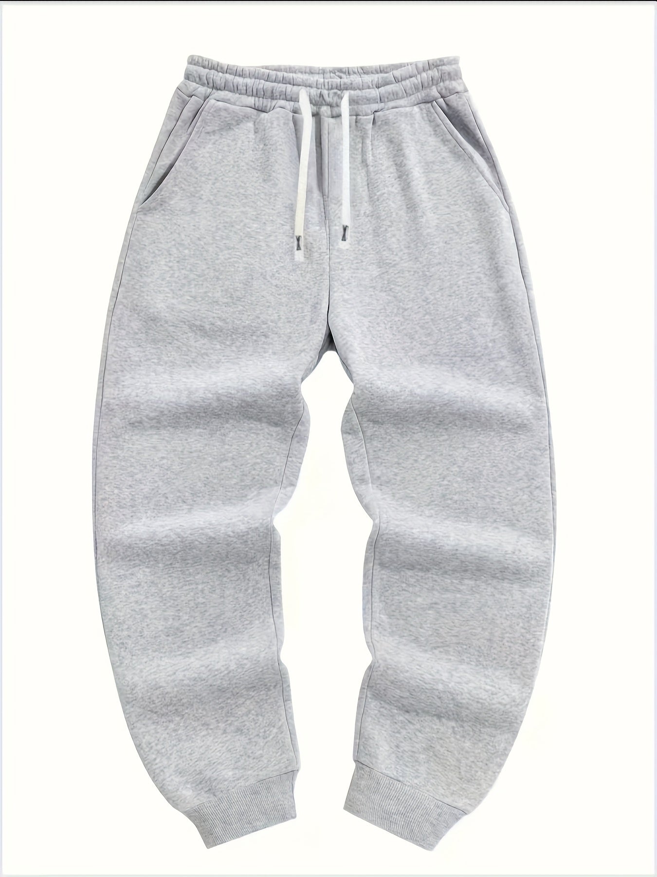 5pcs Men's Casual Sweatpants, Polyester Knit Fabric, Cotton Solid Color, Regular Fit with Pockets, Elastic Waist Drawstring Joggers Ideal Gift, Loose Waist, Spring Clothes, Summer Clothes, Valentine's Day Gifts, Easter Gifts, Discounted