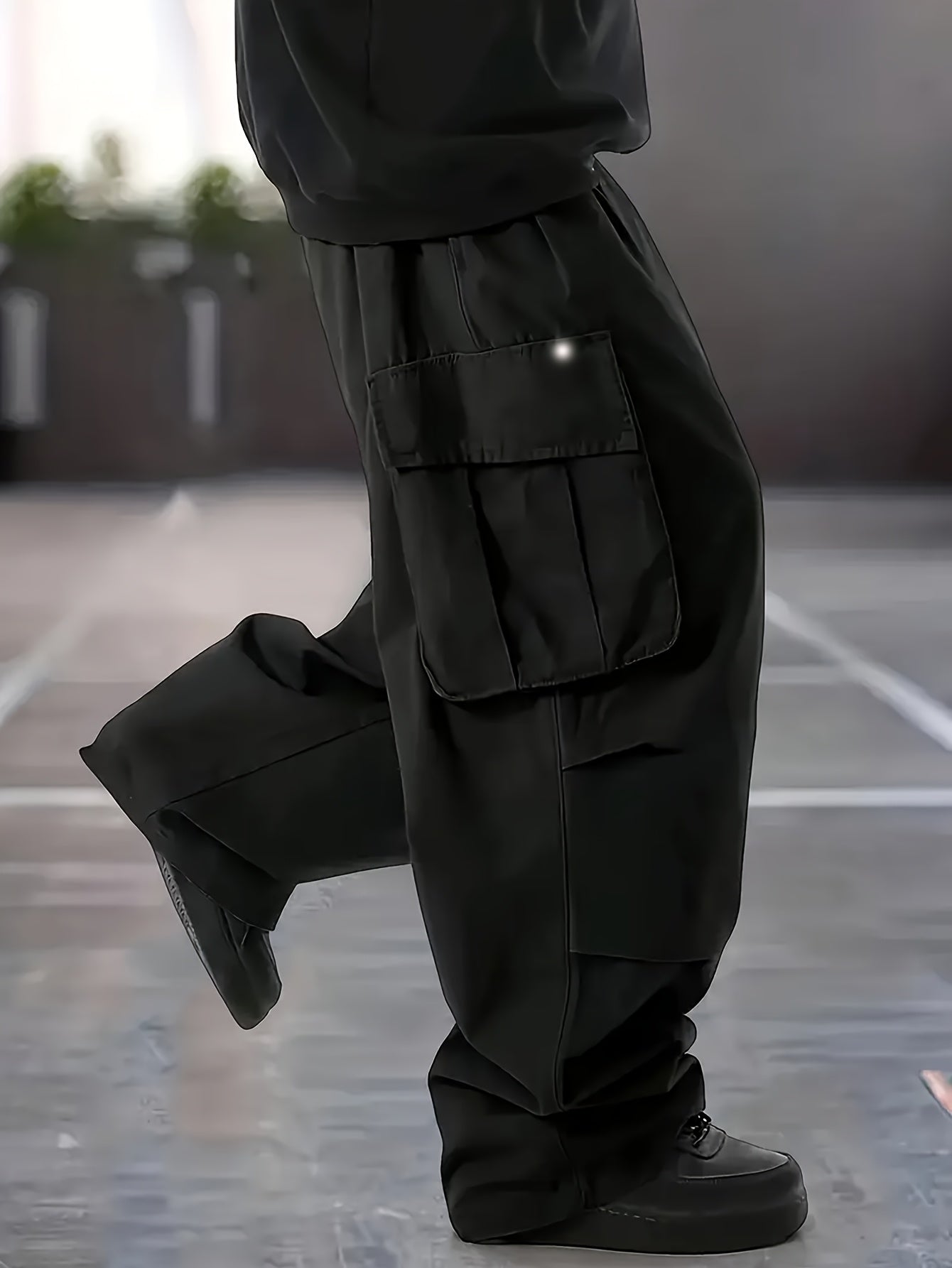 Men'S Plus Size Cargo Trousers - Casual Style for Spring And Autumn, Multi-Pocket Straight Leg Pants for All Seasons with Drawstring, Versatile Fashion, Wide Leg Design, Comfortable Casual Wear | Stylish Cargo Trousers | Comfortable Fit Pants