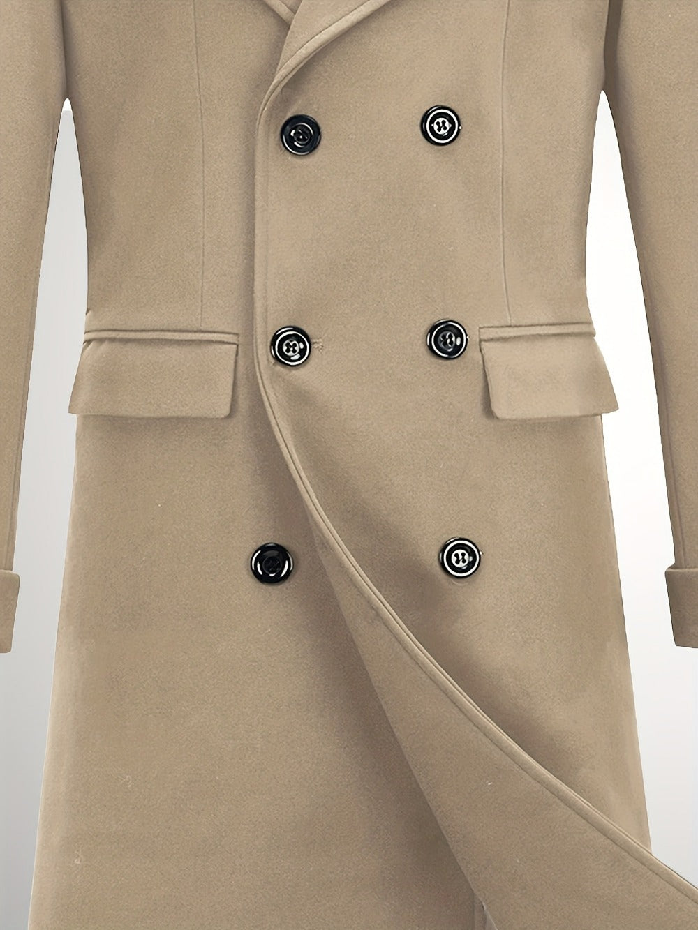 Men's Versatile Wool Blend Double-Breasted Coat
