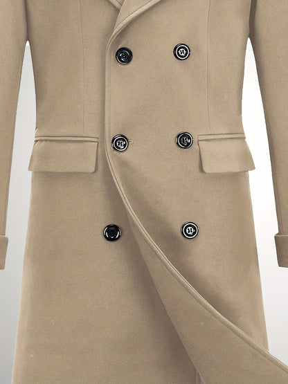 Men's Versatile Wool Blend Double-Breasted Coat