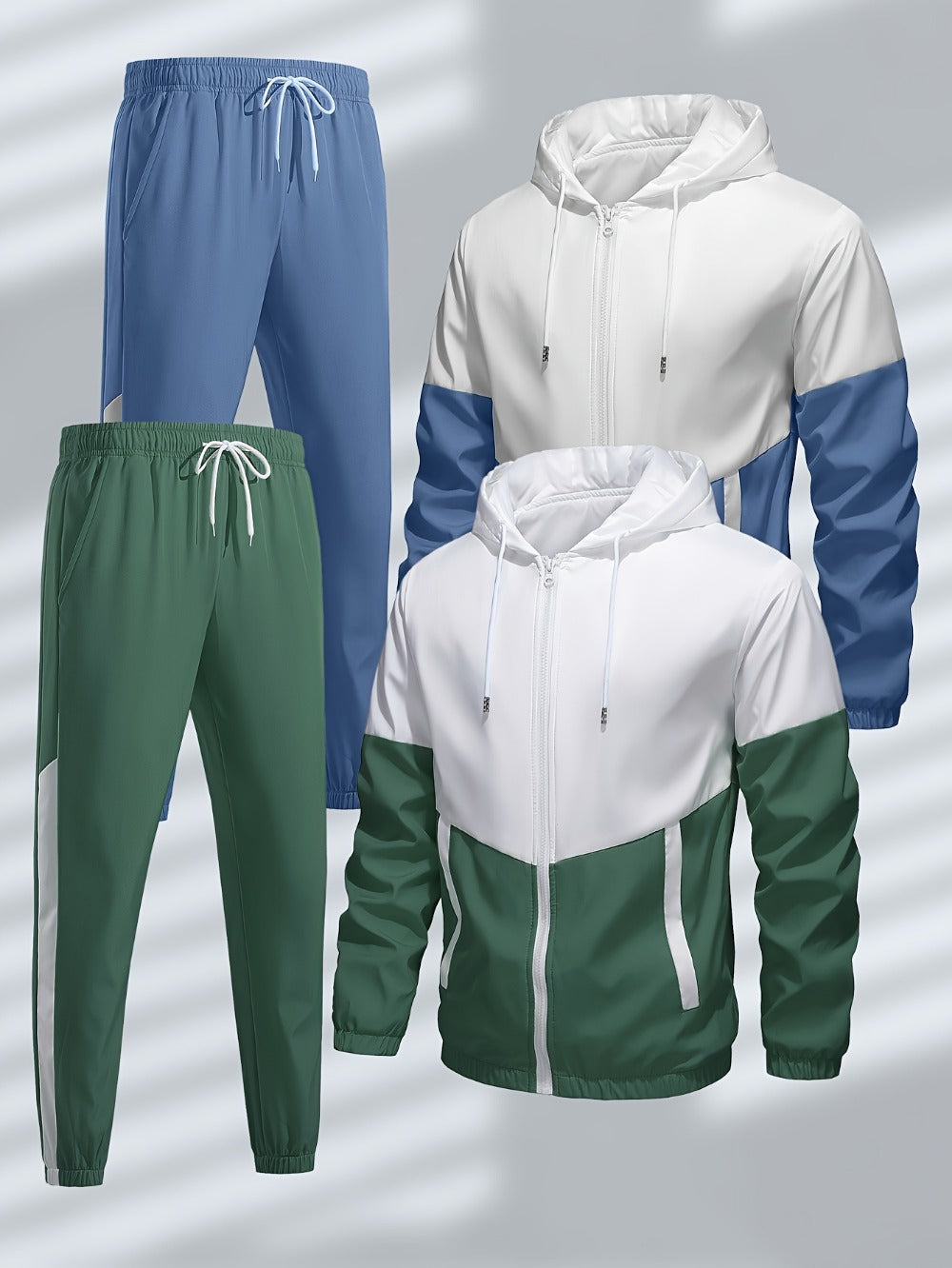 Men's Sportswear Set 8-Piece - Zipper Pocket Styles