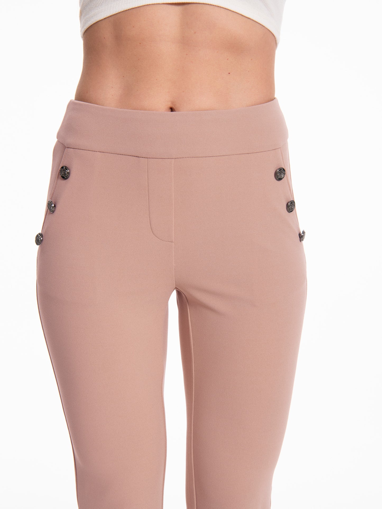 Casual Flare Pants With Sailor Button