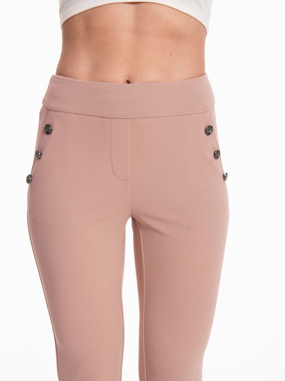 Casual Flare Pants With Sailor Button