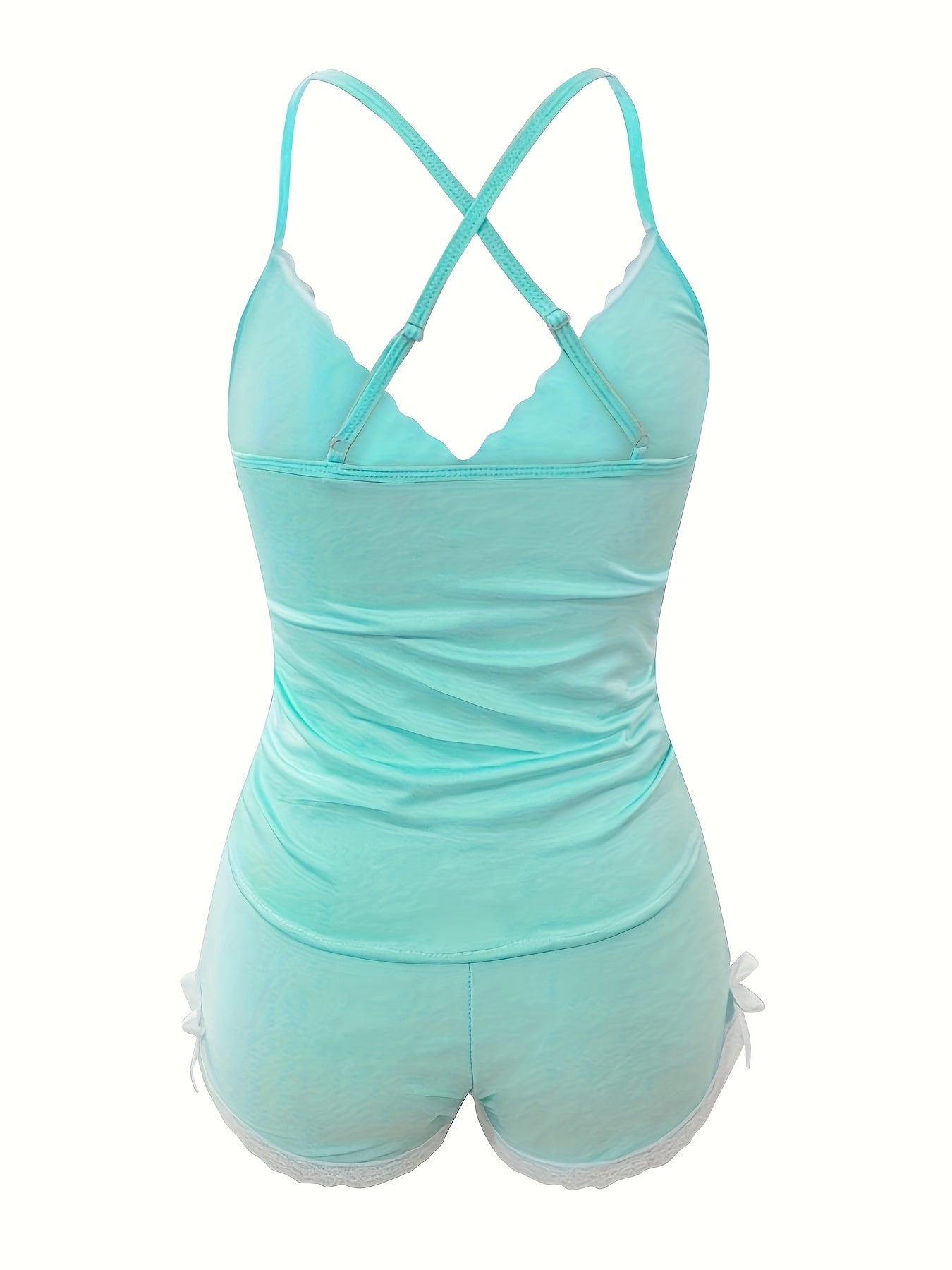2025 New Temptation Collar Wave Pleats Sexy Home Duo Set, Women'S Pyjama Lingerie, Perfect Gift For Summer, Sexy Loungewear
