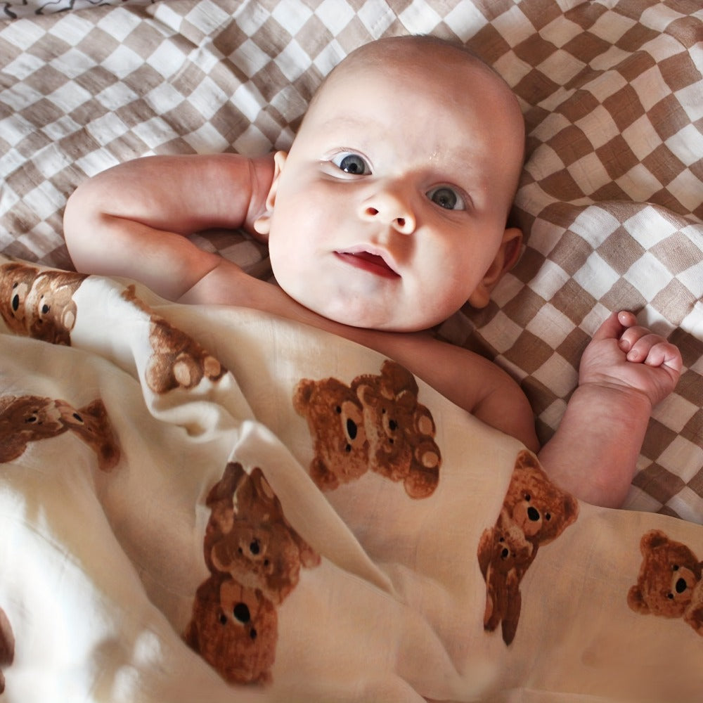 Swaddle Blanket - Muslin Soft Ultra Checkered