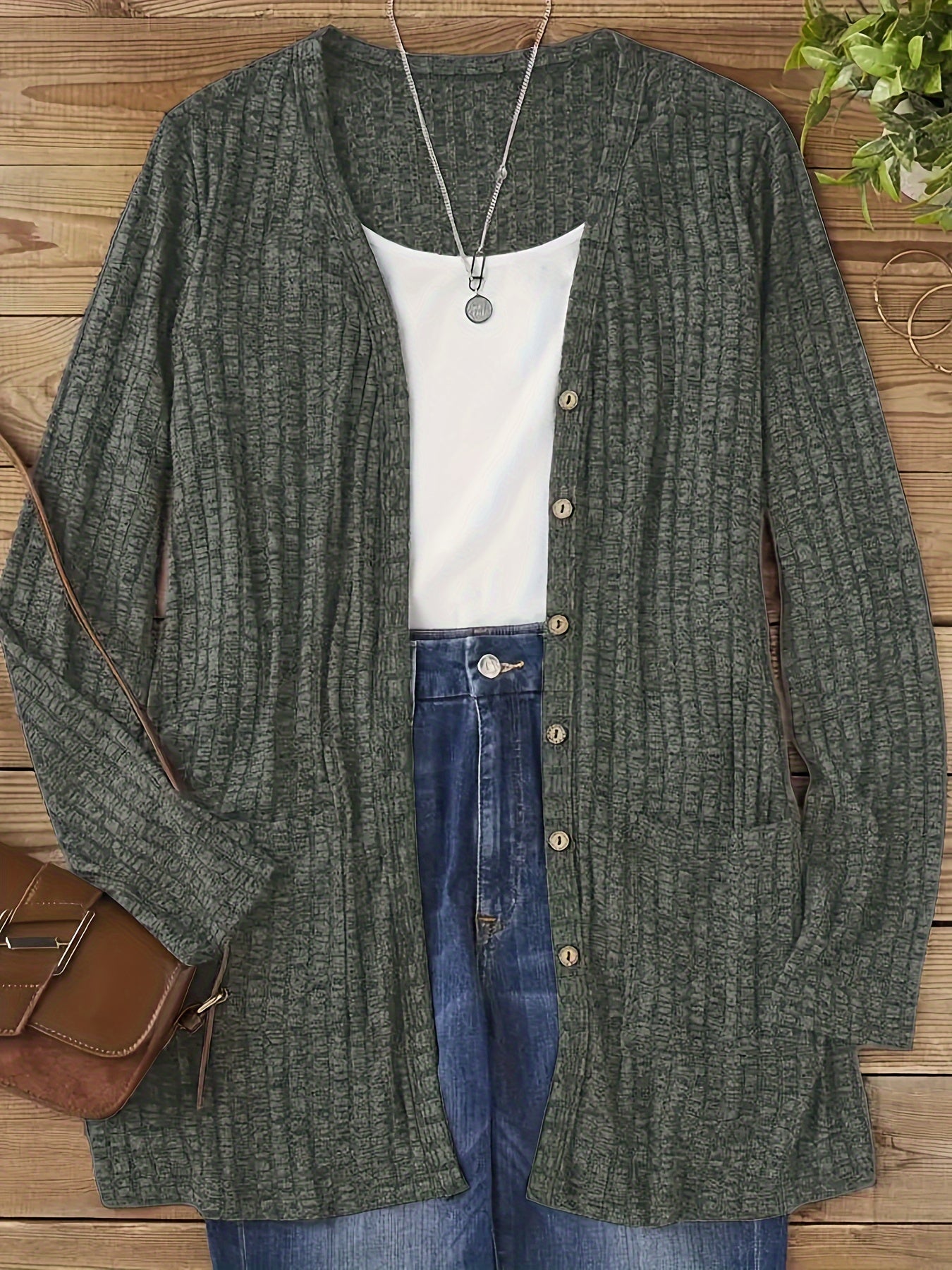 Women's Blue Lace Utility V-Neck Cardigan - product view 18