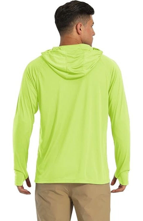 3-PACK Men UPF 50+ Sun Protection Breathable T Shirt Long Sleeve Workout T-Shirts with Hood