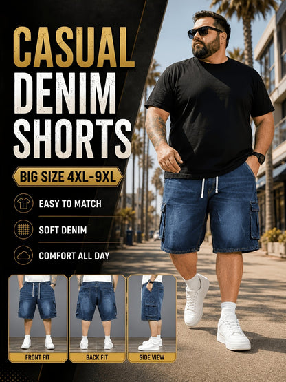Men's Denim Shorts - Drawstring Waist