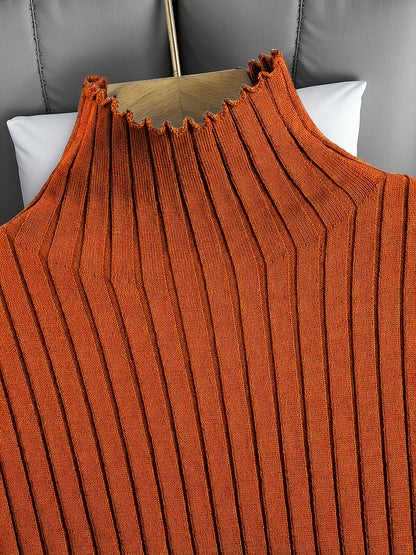 New Autumn And Winter Women'S Loose Set, Including Long Wide-Leg Pants, a Shawl Cardigan, And a High-Neck Vest Sweater, a Fashionable Three-Piece Set