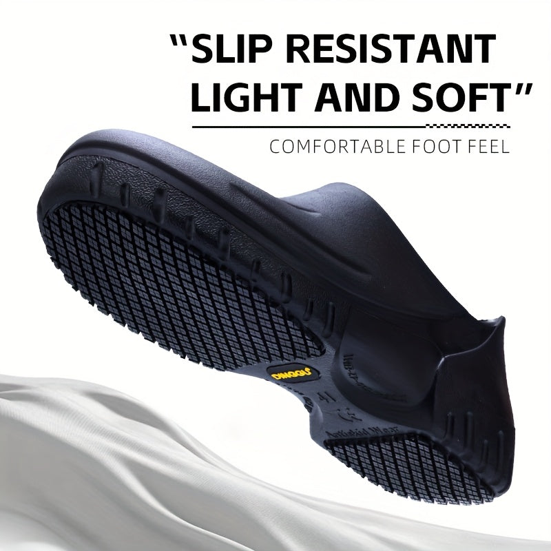Professional 'S Shoes Are, Anti-Slip, High-Quality Work Shoes with Thick EVA Soles And Odor-Proof Casual Shoes Suitable for Kitchens, Hospitals, And Restaurants. They Are Designed in Black, Easy