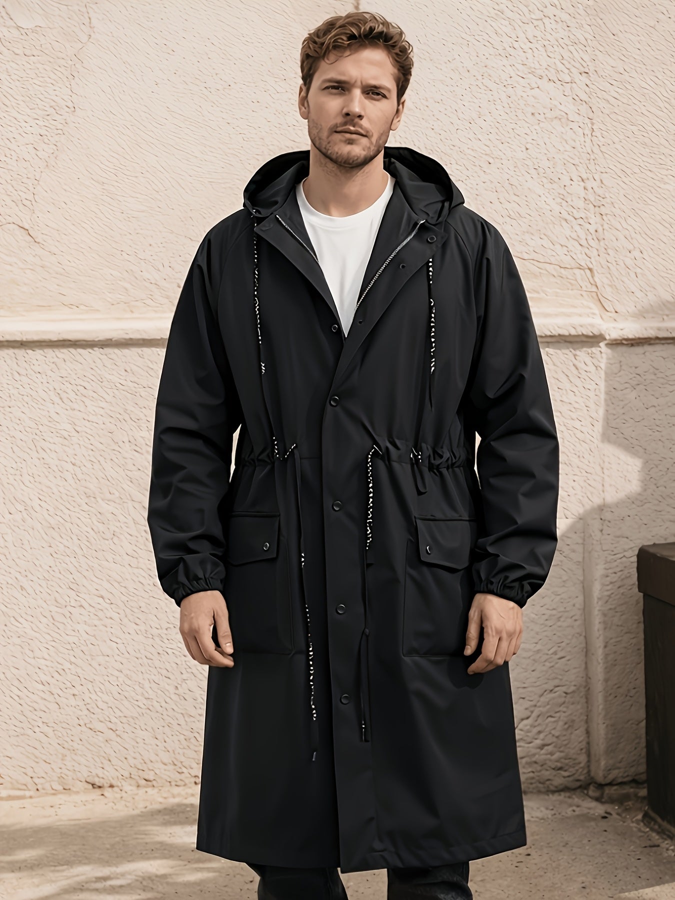 Adult Long Raincoat with High Quality, Breathable, Lightweight, And Stylish Design, Featuring A Hooded Style, Ideal for Outdoor Activities In Rainy Weather, Unisex