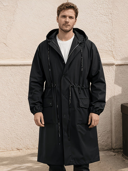 Adult Long Raincoat with High Quality, Breathable, Lightweight, And Stylish Design, Featuring A Hooded Style, Ideal for Outdoor Activities In Rainy Weather, Unisex