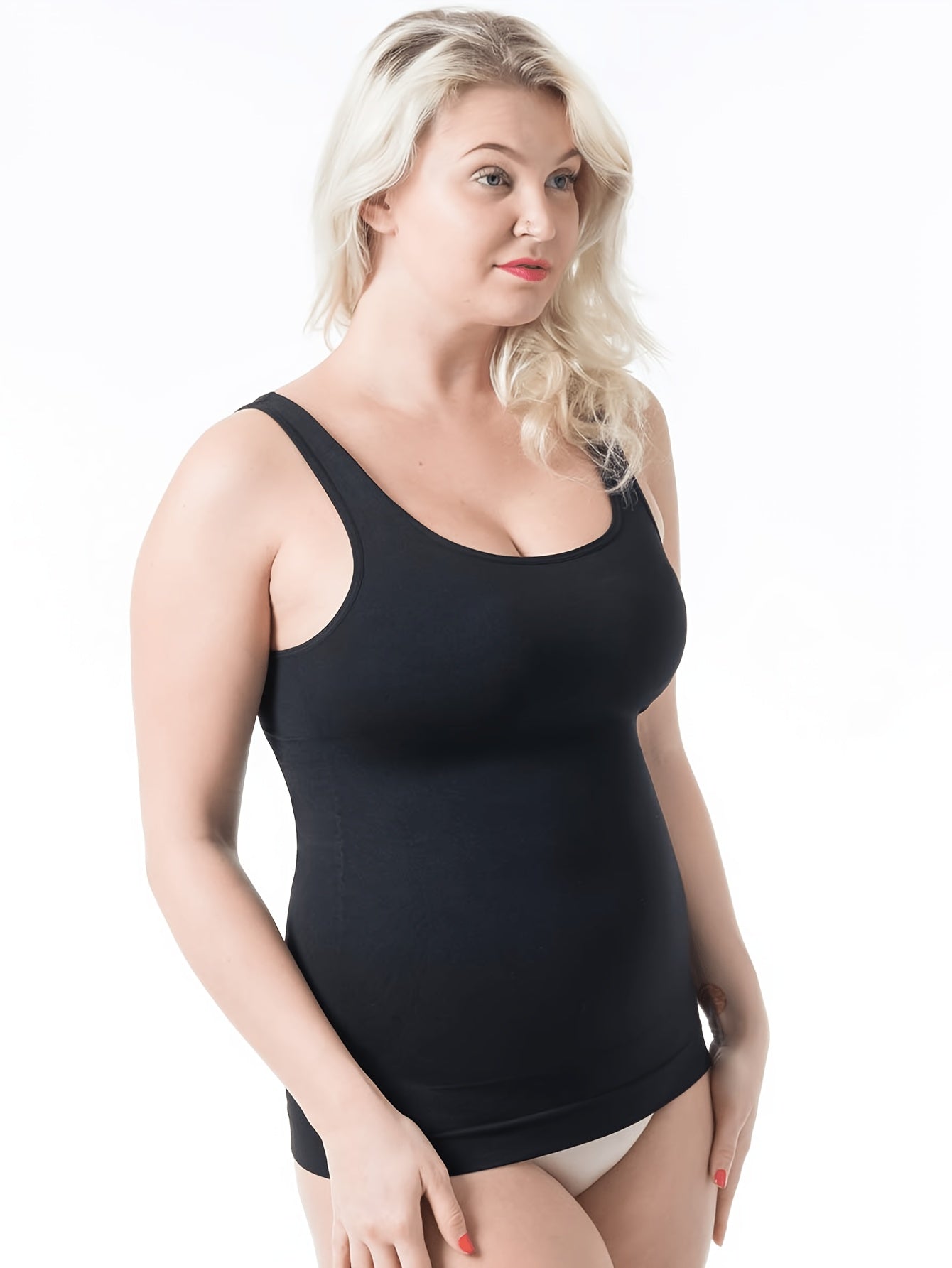 [Seamless Shapewear Tank Tops] 3pcs Women's Seamless Tummy Control Shapewear Tank Tops - Body Shaper Compression Top