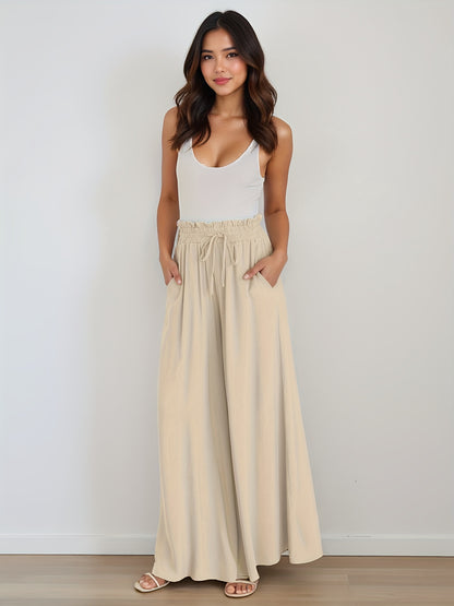 Temperament Commuter Style Loose Drapey Pants With Wide Leg Pants Seasonal Wear Women Drapey High Waist Casual Pants Women'S Elegant Casual Pants