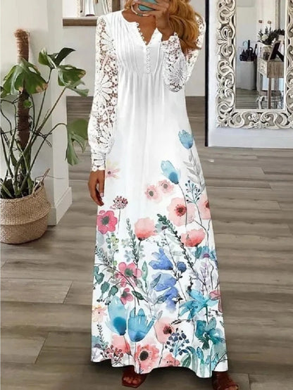 Red Rose Lace V-Neck High-Waist Dress - product view 12