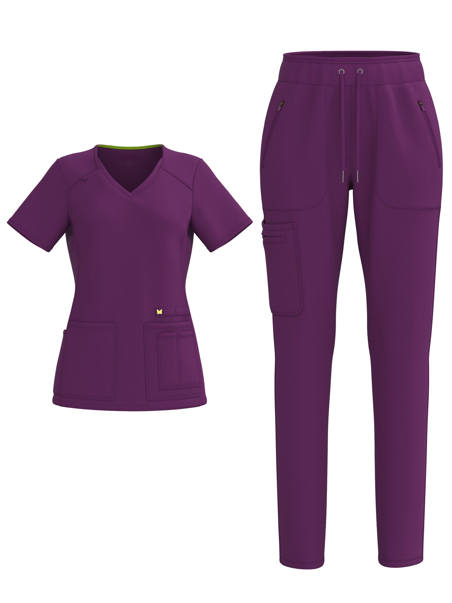 PandaFlex 4 Way Stretch Women Scrub Set Modern Fit V-Neck Top & Multi Pocket Pants 3371