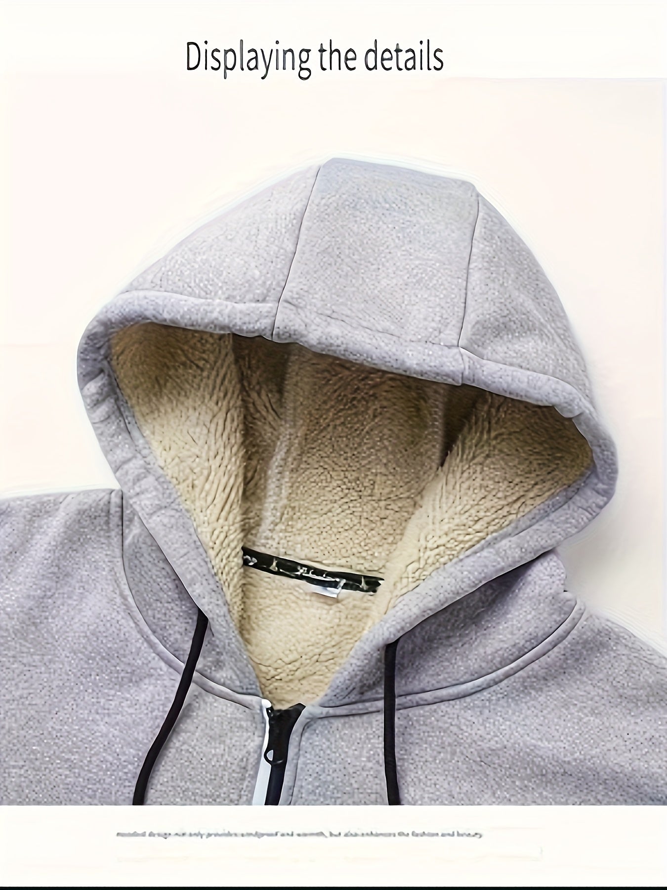 Men'S Fashion Lined Hooded Jacket - Warm And Comfortable Solid Color Zip-Up Casual Polyester Coat With Drawstring Hood For Cold Weather | Stylish Hooded Jacket | Fleece Lined Hoodie