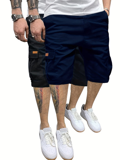 EXARUS Men'S Lightweight Quick-Dry Fishing And Hiking Shorts with Expandable Waist, 2pcs Set for Outdoor Casual Wear
