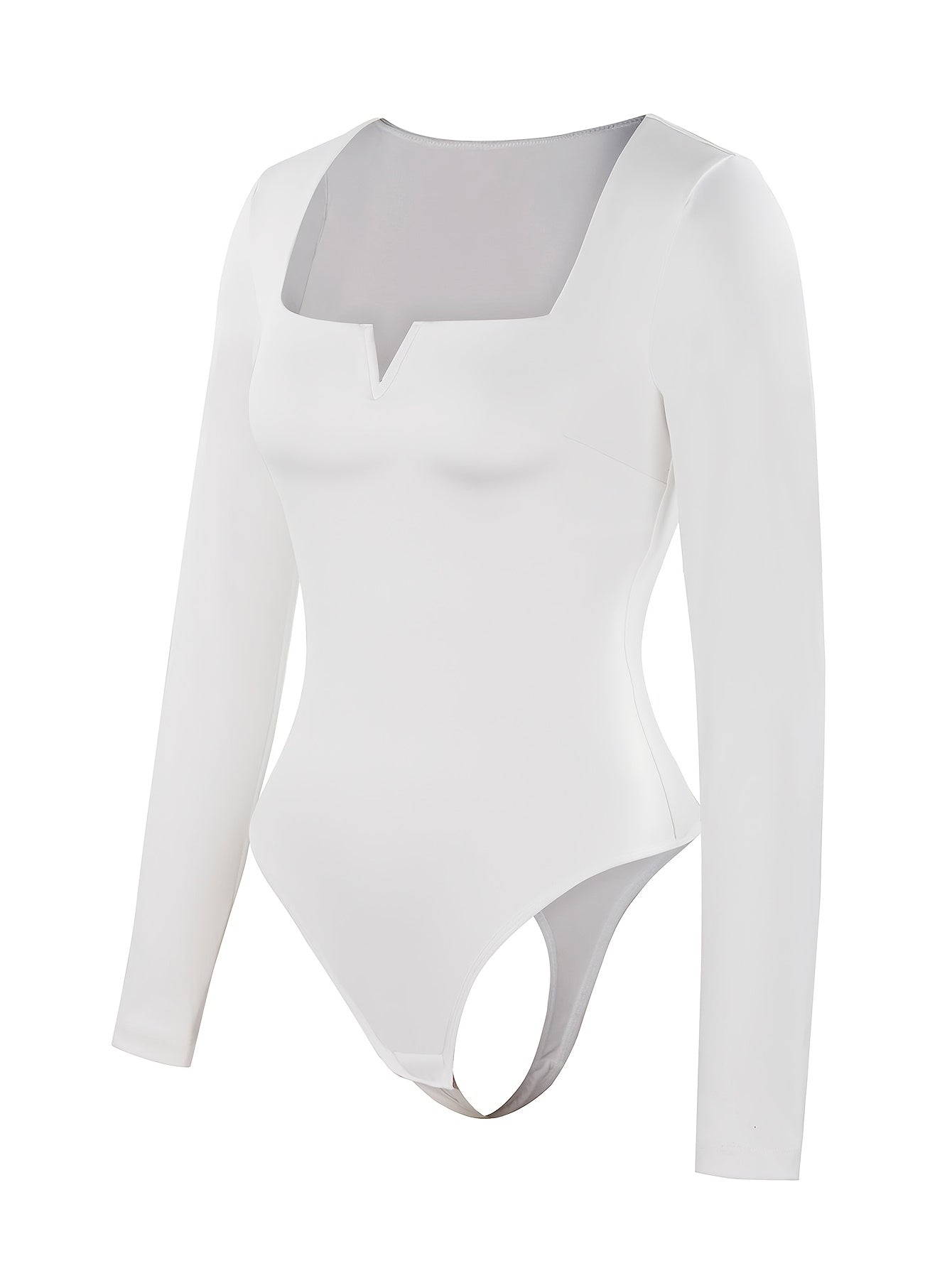 Women Autumn Winter Solid Color Shapewear Bodysuit, Tight Long Sleeve Bodysuit, Crew Neck Women Bodysuit