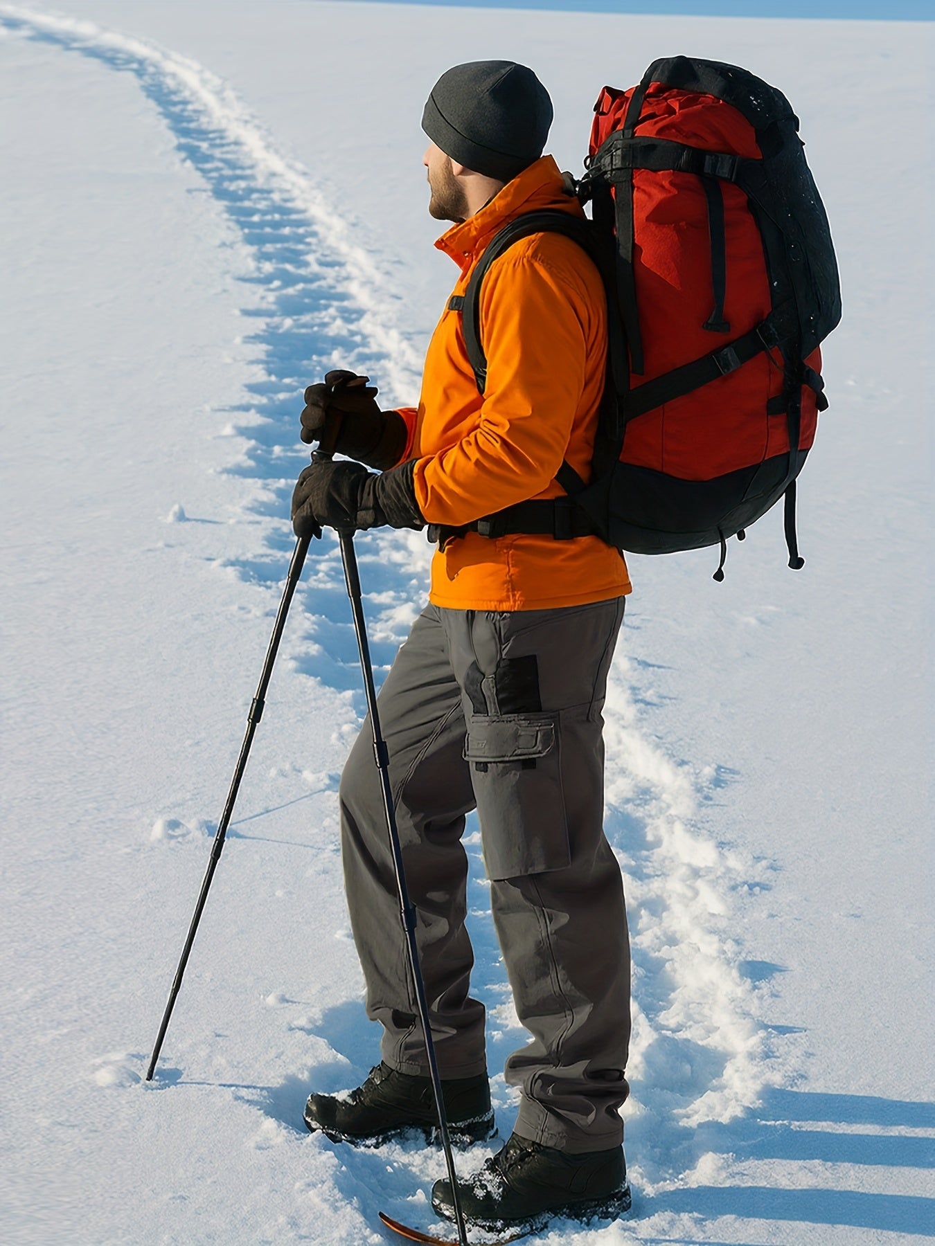 Men's Heavy-Duty Tactical Winter Pants - Thickened Insulated Work Pants with Multi-Pocket Design, MOLLE System Compatible for Hiking, Hunting, Construction - All-Season Outdoor Pants, Winter Work Pants for Men, Mens Winter Pants, Baggy Snow Pants