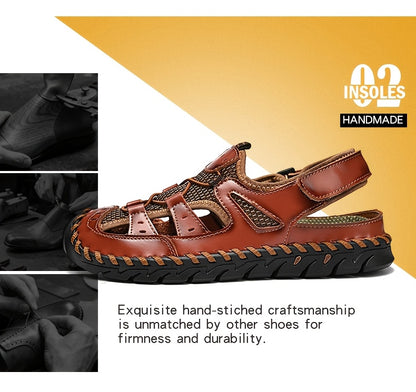 GREKS Men's Closed Toe Sandals Summer Outdoor Hiking Shoes Lightweight Walking Sandals for Beach, Travel, And Daily Wear