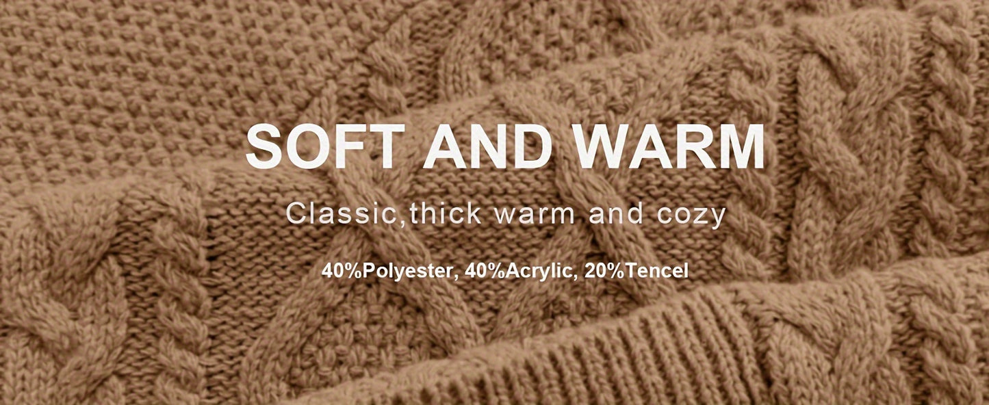 Men'S Cardigan Sweater, Solid Color Cable Knit Full Zipper Sweater, Casual And Warm Sweater For Autumn And Winter, A Good Gift For Friends, Or A Blind Box Gift.