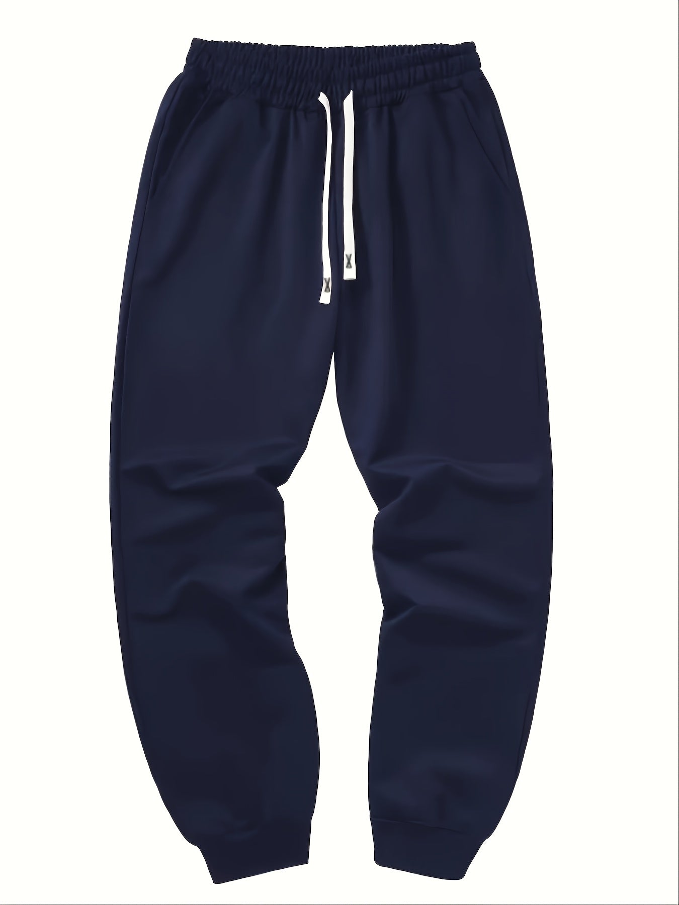 5pcs Men's Casual Sweatpants, Polyester Knit Fabric, Cotton Solid Color, Regular Fit with Pockets, Elastic Waist Drawstring Joggers Ideal Gift, Loose Waist, Spring Clothes, Summer Clothes, Valentine's Day Gifts, Easter Gifts, Discounted