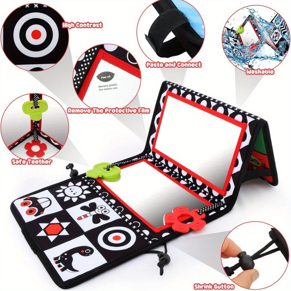 Baby Tummy Time Mirror with Teethers – Double-Sided Sensory Toy