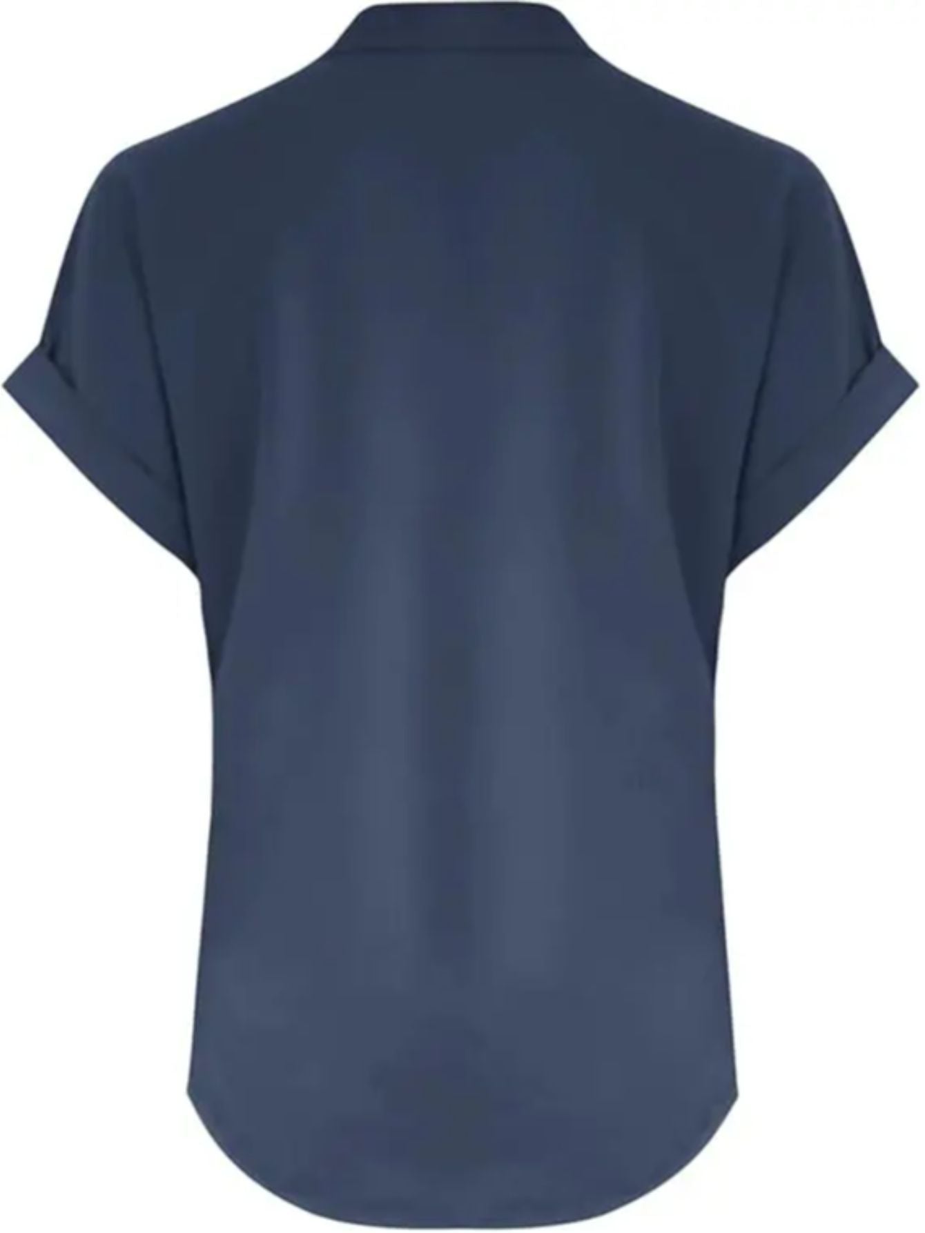 ZOELNIC Women's V-Neck Button-Front Placket T-Shirts - Short Sleeve Casual Summer Tops, Breathable Daily Wear Shirts Suitable for Spring/Summer, Solid Color Casual Wear, Machine Washable (No)