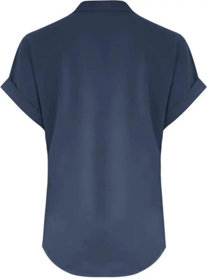 ZOELNIC Women's V-Neck Button-Front Placket T-Shirts - Short Sleeve Casual Summer Tops, Breathable Daily Wear Shirts Suitable for Spring/Summer, Solid Color Casual Wear, Machine Washable (No)