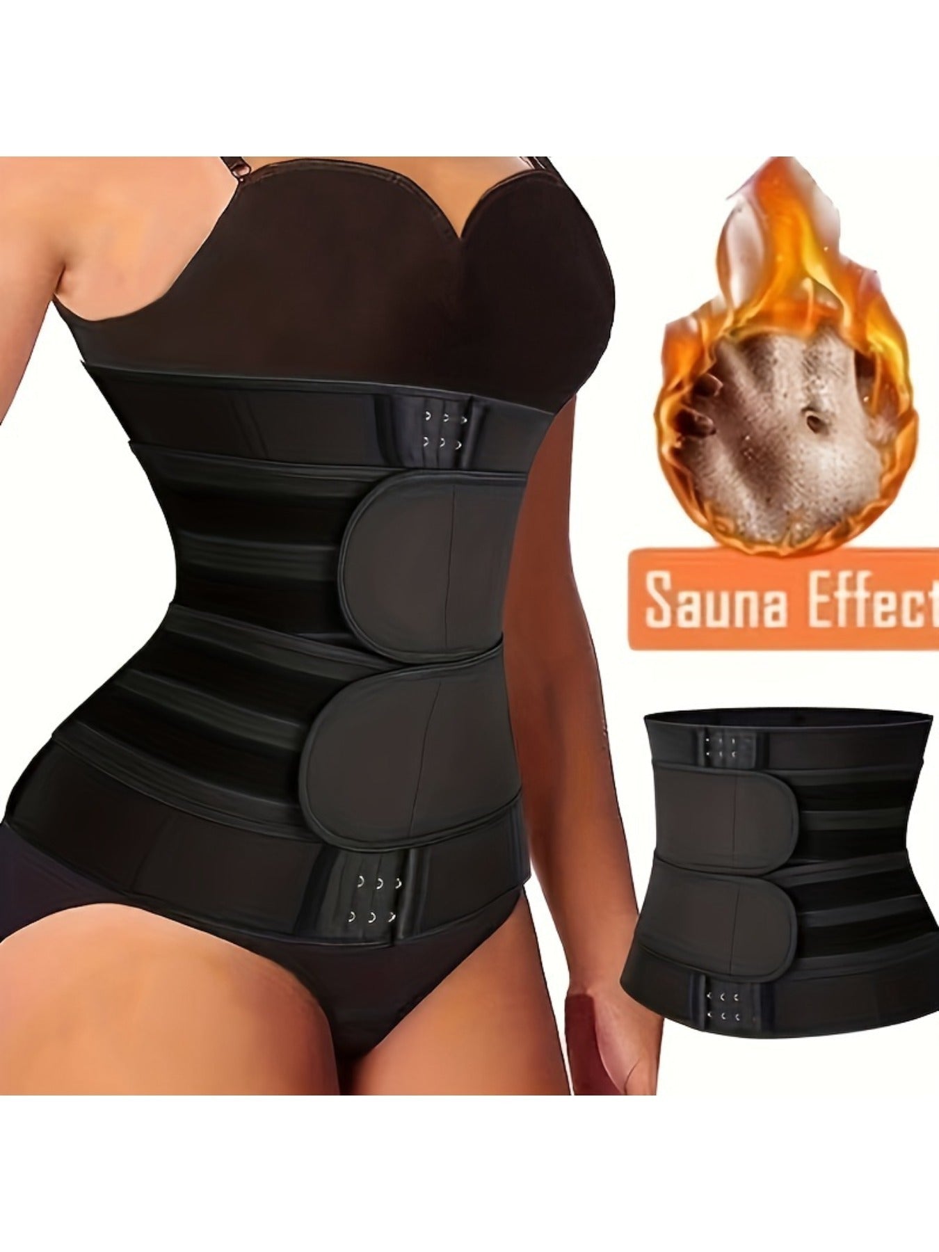 Neoprene Waist Trimmer Belt for Women Body Shaper Sauna Sweat Tummy Control Instant Flat Stomach