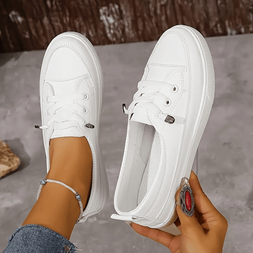 Women'S Casual Sneakers, Comfortable Low Top Slip-On White Shoes, Versatile Skate Shoes for Everyday Outings, Women Shoes