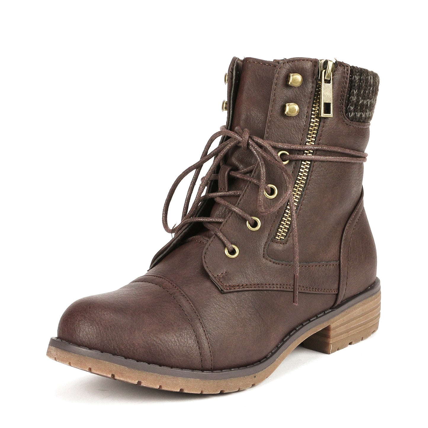 Women's Lace Up Combat boots Winter Warm Ankle Booties Short Boot