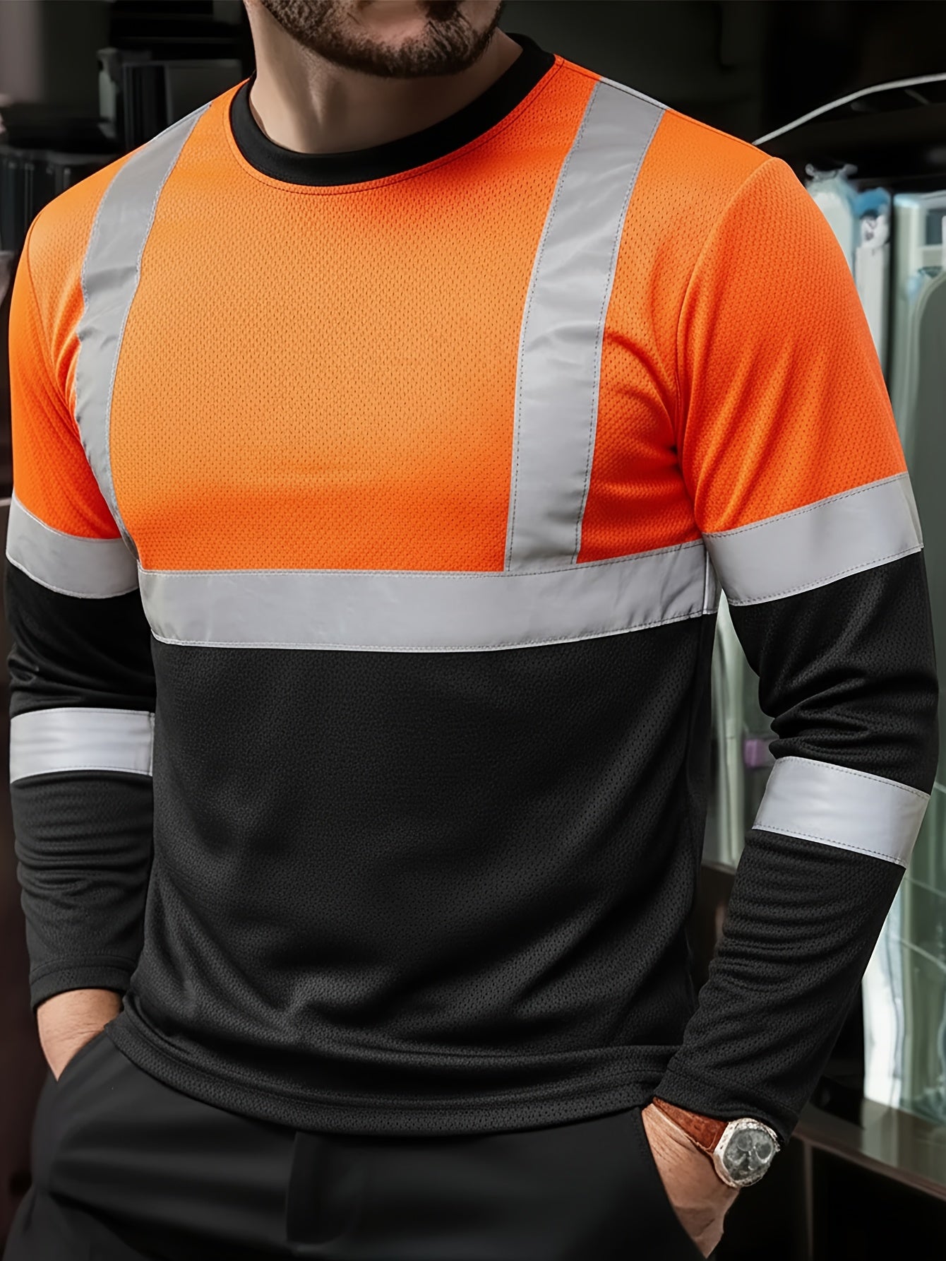 3pcs Men's 3D -Over Print Long-Sleeve T-Shirts - Lightweight Breathable Round-Neck Casual & Layering Shirts, Machine-Washable Durable Fabric Suitable for Outdoor Sports & Casual Attire - 3-Top Bundle
