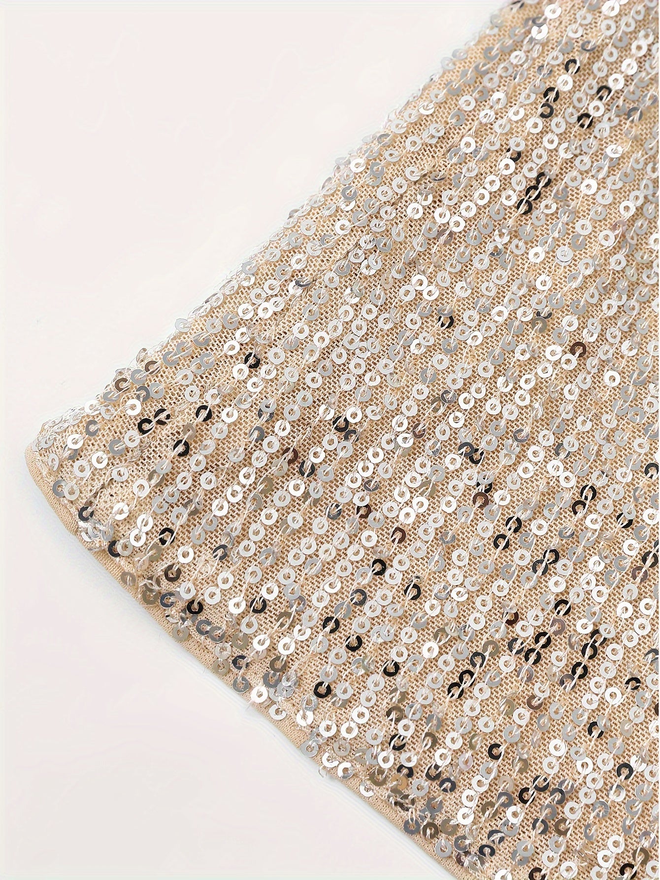 Sparkling Sequin V-Neck Sleeveless Top, Elegant Casual Tank for Spring and Summer Wear