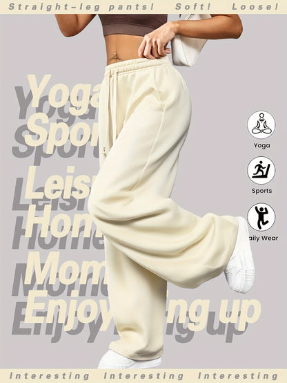 3pcs Spring And Summer Trendy Versatile Long Pants [Soft Joggers] Sizes Run Large, It Is Recommended to Choose One Size Smaller. Women's Soft Joggers - Loose Fit, Elastic Waistband with Drawstring, Double Side Pockets - Machine Washable