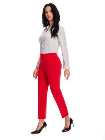 Women'S High Waisted Slim Fit Ankle Dress Pants Stretch Trousers with Pockets, Elegant Office Workwear Bottoms