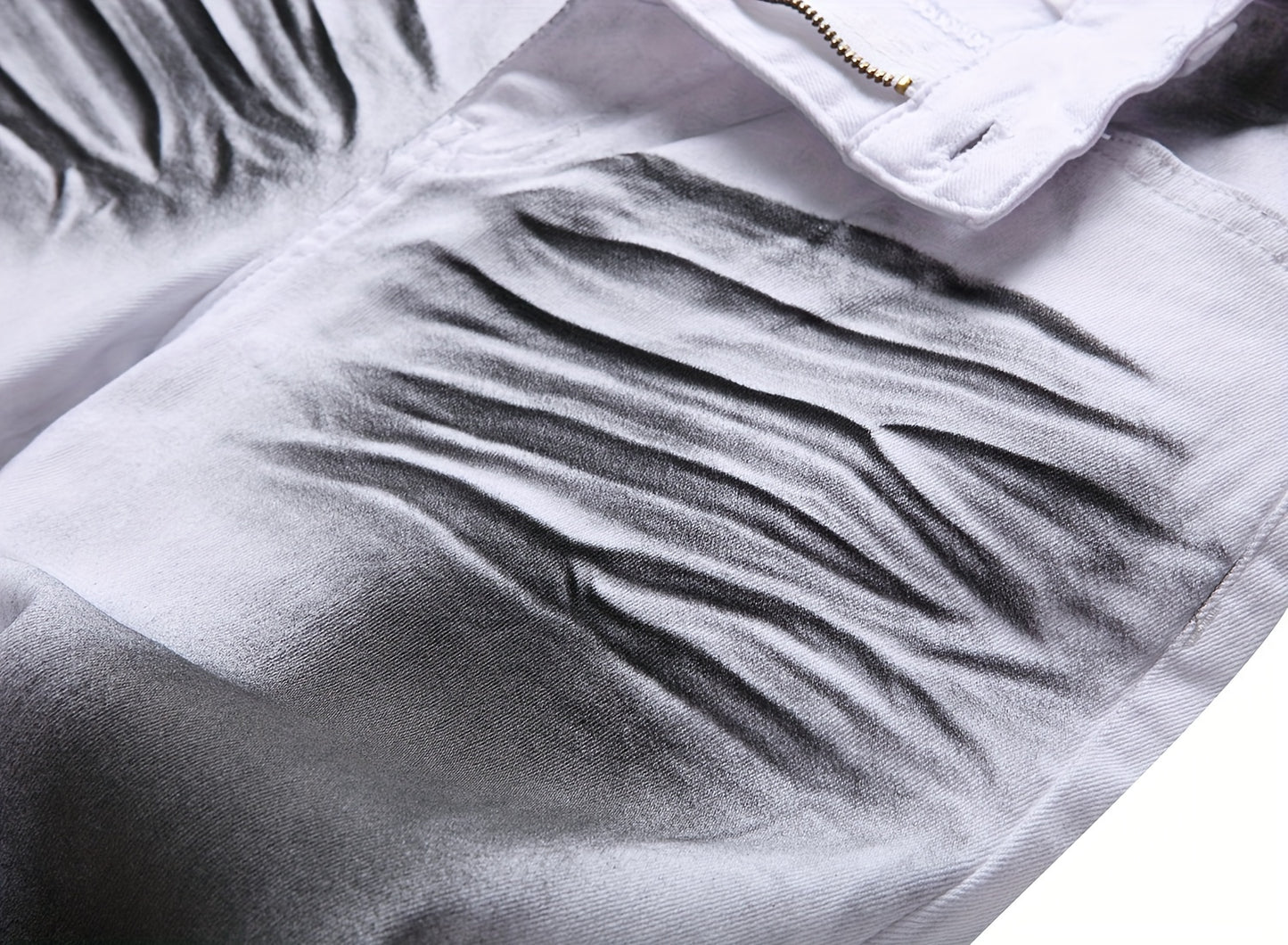 Men'S Print Jeans Stretch Casual Slim Long Casual Pants | Mid Waist, Regular Fit, Zipper Fly, All-season, Washed Detail