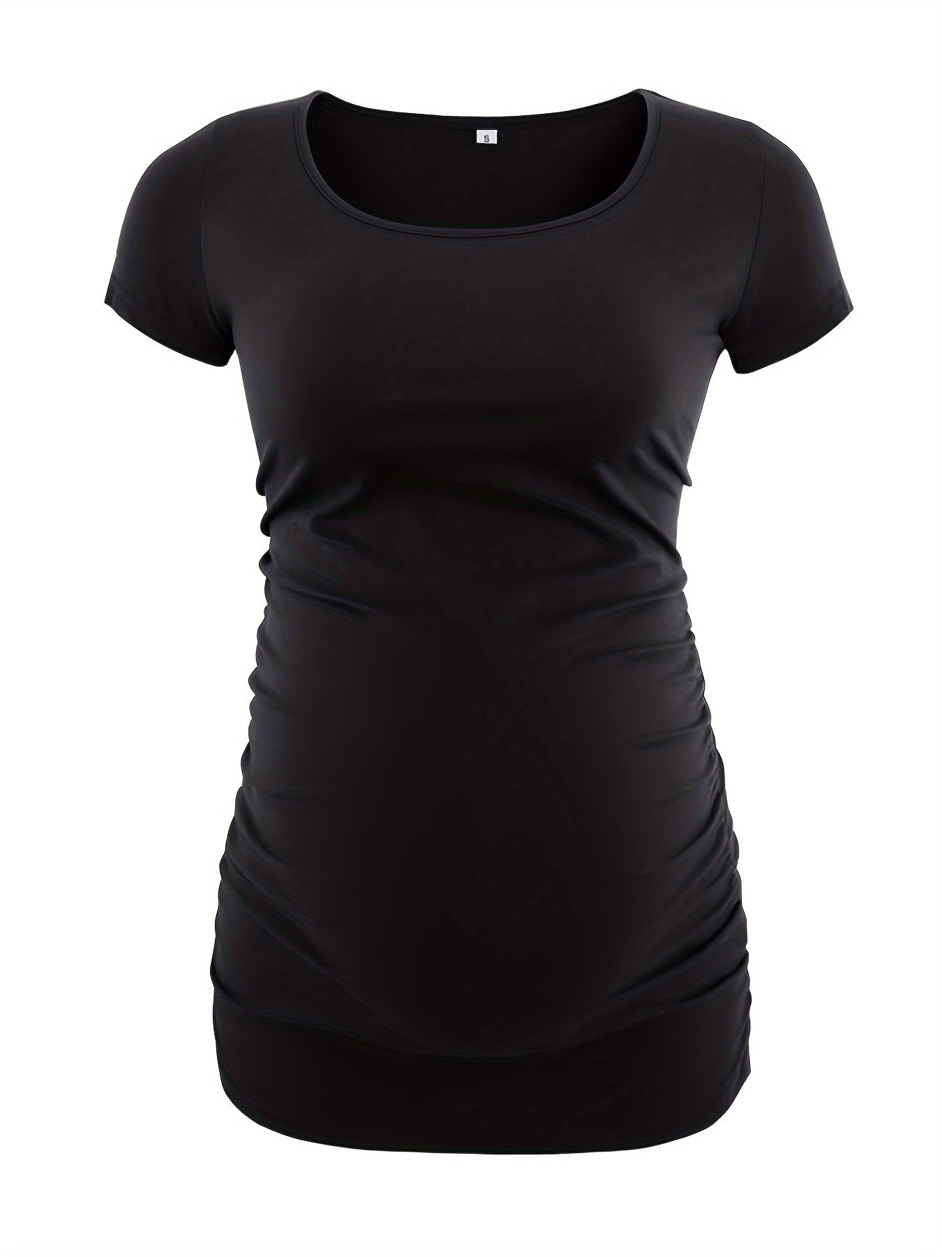 Women's Maternity Classic Side Ruched T-Shirt Tops Mama Pregnancy Clothes