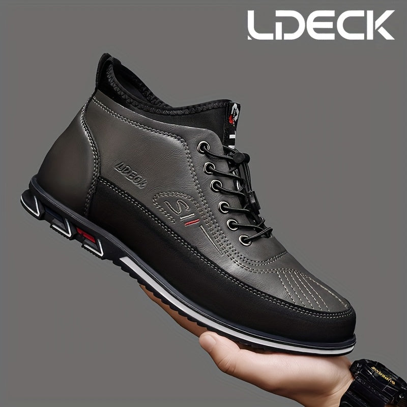 Large Men's New High Top Business Formal High Top Casual Office Professional Suit Set with Lace Up Trendy Men's Shoes