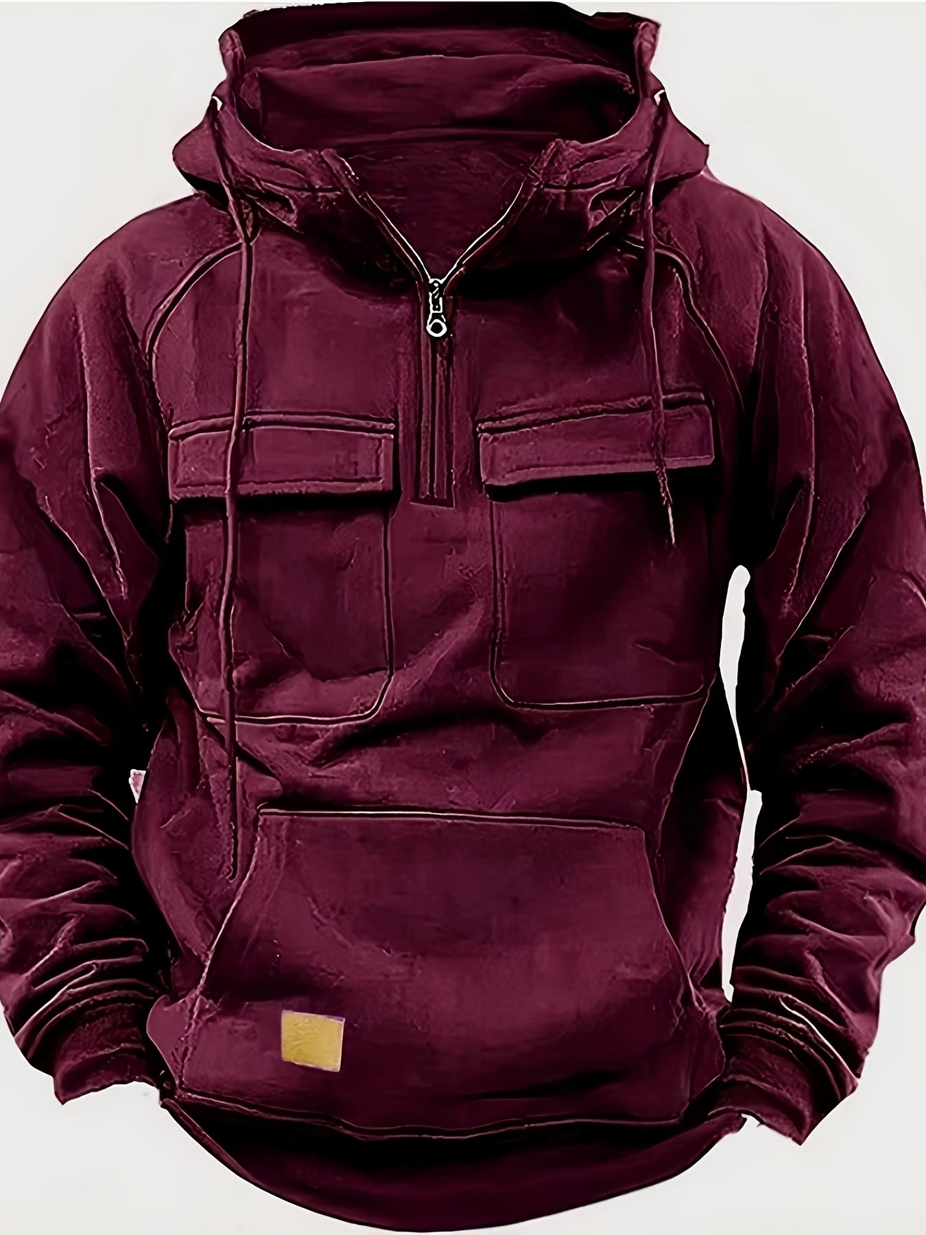 Men's Black Polyester Hoodie - product view 1