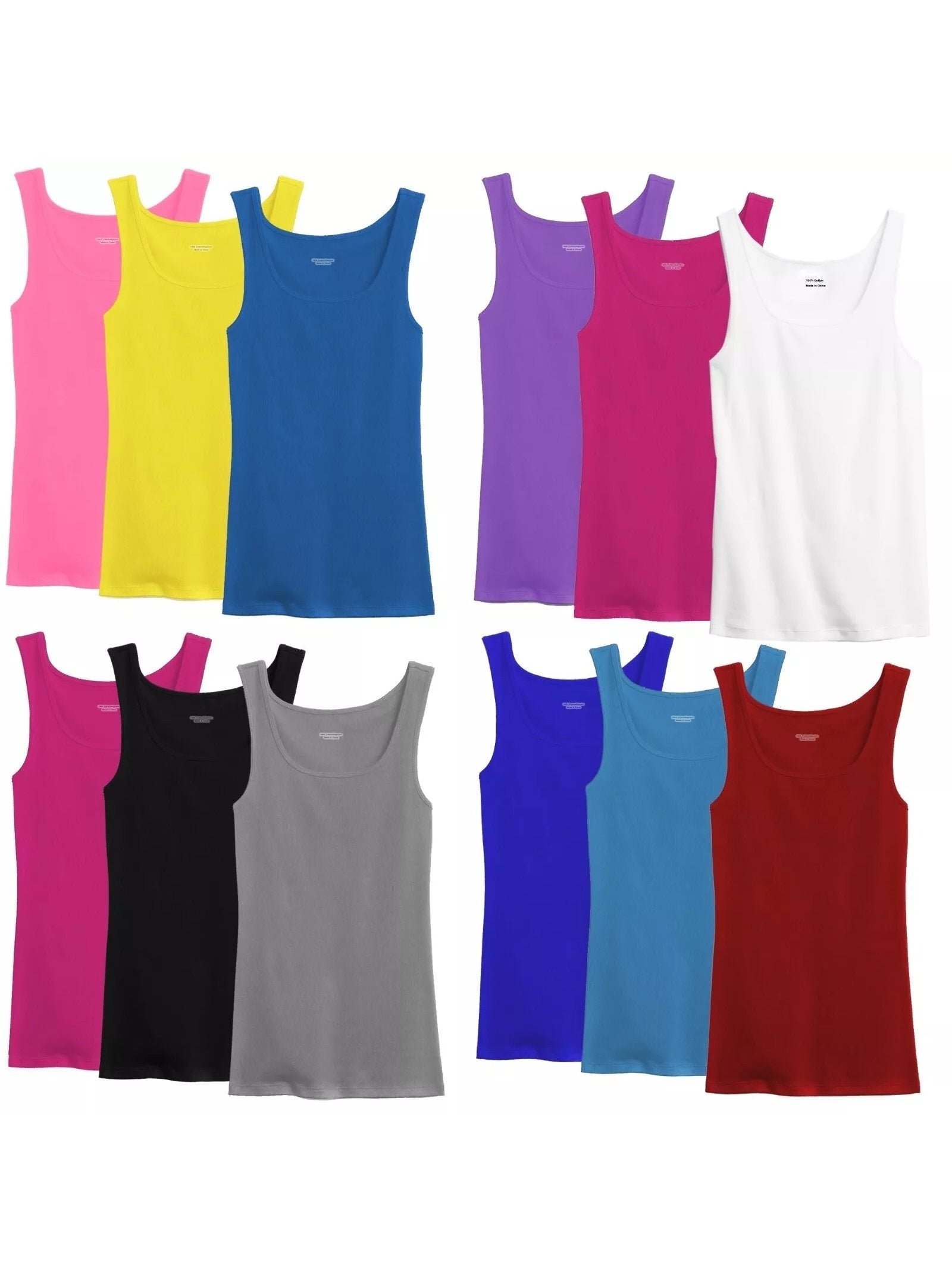 Women's 6 Random colors Cotton Sleeveless Tank Top - product view 2