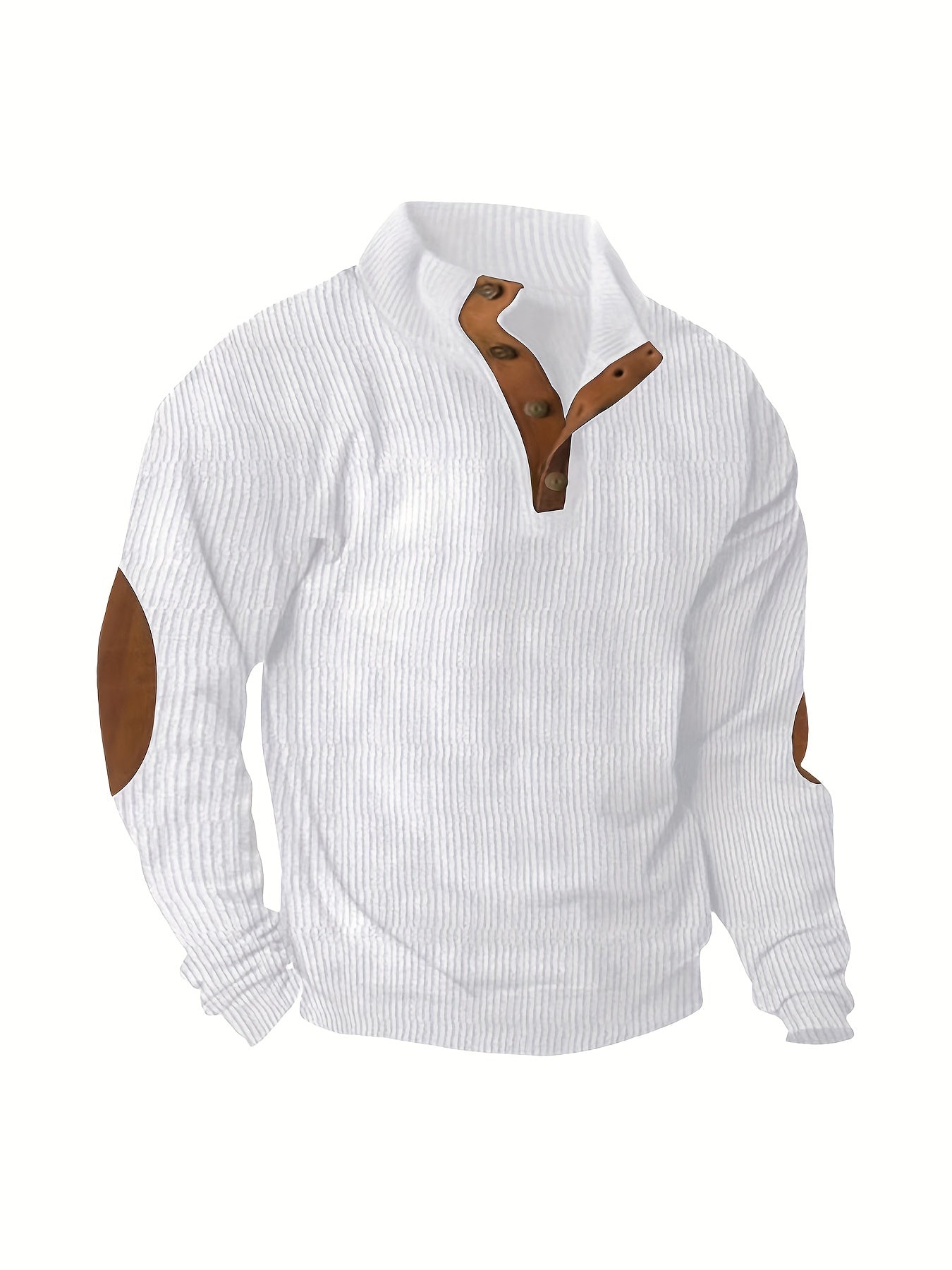 Men'S Autumn And Winter Outdoor Loose Jacket, Corduroy Casual Stand Up Collar, Long Sleeved Button Hoodie, Men'S