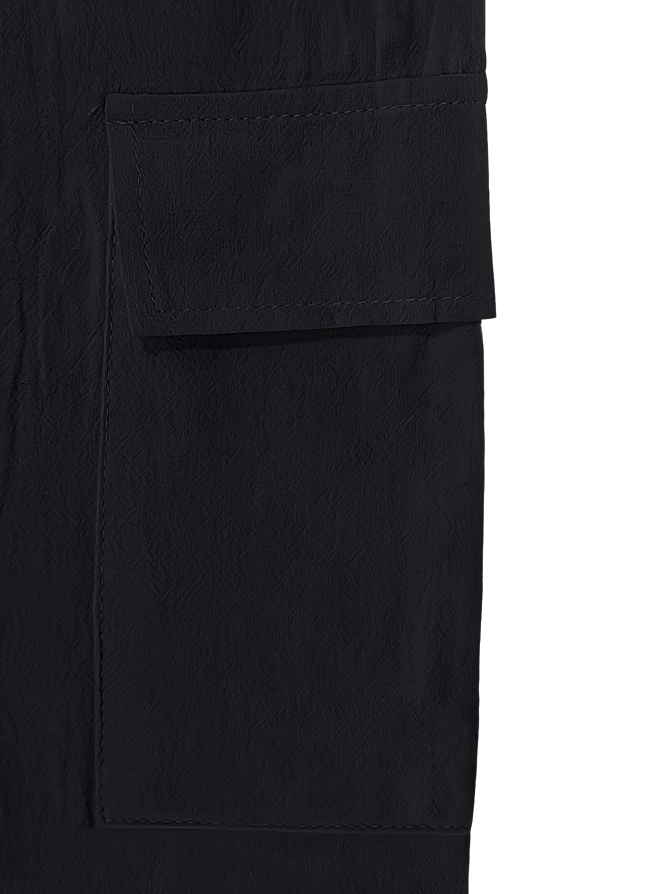 Men'S Spring/Summer Thin Breathable Casual Pants, Loose Fit, Solid Color, Drawstring Wide-Leg Trousers