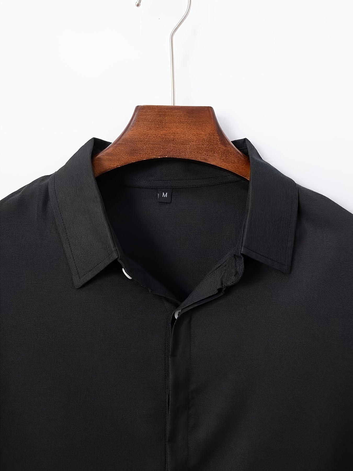 Men's Plus Size Double Placket Short Sleeve High Quality Shirt, Suitable for All Seasons, Home Short Sleeve Turn Collar Shirt, PLUS SIZE