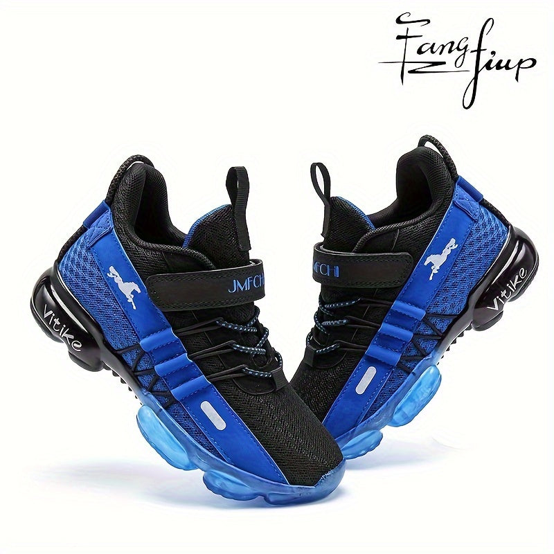 FANGFIUP Kid's Boys Running Shoes Sneakers Knitted Mesh Tennis Shoes Breathable Lightweight Sports Shoes for Boy Fashion Athletic Casual Shoes