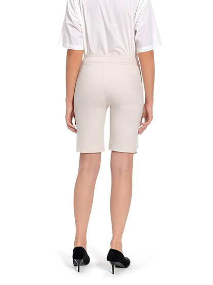 Women's Tulip Hem Pull On Work Shorts, Super Stretchy, Casual Dress Style with Front Pockets