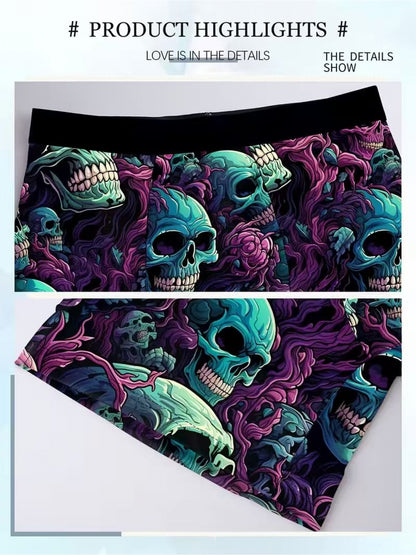 8pcs Men's Graffiti and Game Controller Boxer Briefs- Breathable Quick-Dry Polyester Fiber, Medium Elasticity, Random Camouflage Print for Home, Swimming, and Casual Wear, Playful Pattern Boxer Briefs|Comfortable and Well-fitting Boxer Shorts