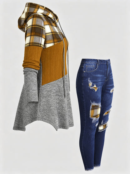 Women's Yellow Denim Printed Pants - product view 5